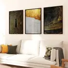 Altın Dokunuşlar: Üçlü Metal Çerçeveli Tablo Takımı