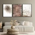 Sofistike Dokunuşlar: Üçlü Metal Çerçeveli Tablo Seti