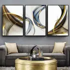 Soyut Düşünceler: Geometrik Harmoni Üçlü Metal Çerçeveli Tablo Seti