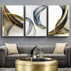 Soyut Düşünceler: Geometrik Harmoni Üçlü Metal Çerçeveli Tablo Seti