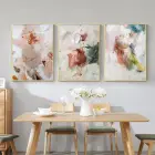 Renklerin Sessiz Dansı: Duygusal Soyutlama Üçlü Metal Çerçeveli Tablo Seti