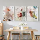 Renklerin Sessiz Dansı: Duygusal Soyutlama Üçlü Metal Çerçeveli Tablo Seti