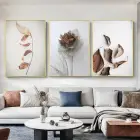 Yaprakların Dansı: Üçlü Metal Çerçeveli Tablo Set