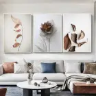 Yaprakların Dansı: Üçlü Metal Çerçeveli Tablo Set