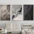 Zamanın İzinde: Üçlü Soyut Metal Çerçeveli Tablo Seti