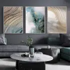 Mermerin Sırları: Üçlü Metal Çerçeveli Tablo Seti