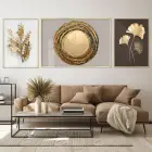 Altın Mevsimi; Doğanın Sanata Yansıması Üçlü Metal Çerçeveli Tablo Seti