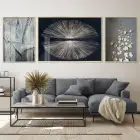 Ömürlük Sanat Deneyimi: Metalik Yansımalar Metal Çerçeveli Üçlü Tablo Seti