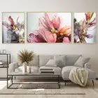 Rüya Bahçesi; Büyüleyici Merkezi Metal Çerçeveli Üçlü Tablo Seti