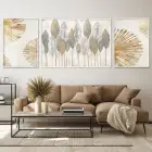 Altın Yaprak Sinfonisi; Doğal Esintili Üçlü Metal Çerçeveli Tablo Seti