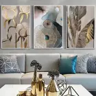 Elegan Botanik Esinti Üçlü Metal Çerçeveli Tablo Seti