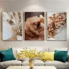 Pastel Bahar Esintisi Üçlü Metal Çerçeveli Tablo Seti