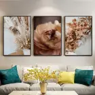 Pastel Bahar Esintisi Üçlü Metal Çerçeveli Tablo Seti