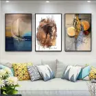 Denizin Ötesine Yelken Açan Gemi - Atın Asil Ruhu - Kozmik Düşler Üçlü Metal Çerçeveli Tablo Takımı