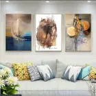 Denizin Ötesine Yelken Açan Gemi - Atın Asil Ruhu - Kozmik Düşler Üçlü Metal Çerçeveli Tablo Takımı