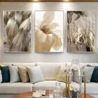 Altın Tüylerin Hafifliği 3lü Metal Çerçeveli Tablo Seti