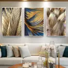 Yumuşak Dokular Ve Altın Yansımalar: Dekoratif Metal Çerçeveli Tablo Seti