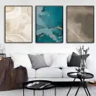 Mermerin Sessiz Dansı: Nötr Tonlar Üçlü Metal Çerçeveli Tablo Seti