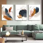 Renk Ve Doku Oyunları: Çağdaş Dekorasyon Üçlü Metal Çerçeveli Tablo Takımı