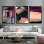 Soyut Doku Oyunları Üçlü Metal Çerçeveli Tablo Seti