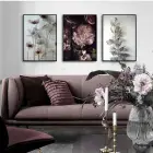 Soluk Bahar Nefesi: Nostaljik Çiçek Portreleri Metal Çerçeveli Tablo Takımı