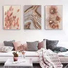 Sakin Renklerin Dansı: Pastel Dokunuşlar Ve Mermer Desenler Metal Çerçeveli Tablo Seti