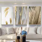 Altın Esintiler: Yumuşak Pasteller Ve Metalik Parıltılar Metal Çerçeveli Tablo Seti