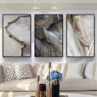 Mermerin Şiirsel Dalgaları Metal Çerçeveli Tablo Seti