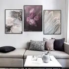 Narin Dokunuşlar: Abstrakt Formlar Ve Florar Zarafet Metal Çerçeveli Tablo Seti