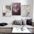 Narin Dokunuşlar: Abstrakt Formlar Ve Florar Zarafet Metal Çerçeveli Tablo Seti