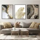 Altın Dokunuş: Doğal Lüks Ve Elegans Metal Çerçeveli Tablo Seti