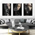 Afrikalı Siyahi Kadınlar Dekoratif 3lü Kombin Kanvas Tablo