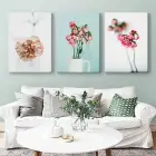 Doğanın Zarafeti: Gül Detayları Dekoratif Üçlü Kanvas Seti