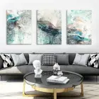 Soyut Duvar Sanatı Dekoratif Üç Parça Kanvas Tablo Takımı