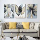 Altın Konsept 3lü Kombin Dekoratif Kanvas Tablo Seti