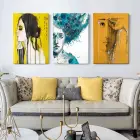 Dua, Ağlama ve Gizem: Soyut Kızlar Üçlü Kanvas Tablo Seti