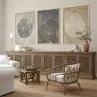 Zamanın İzleri: Çeşitli Ağaç Halkaları Üçlü Metal Çerçeveli Tablo Takımı