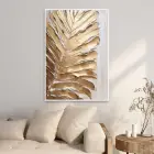 Altın Yapraklar Tekli Metal Çerçeveli Tablo