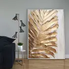 Altın Yapraklar Tekli Metal Çerçeveli Tablo