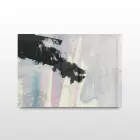 Beyaz ve Siyah Tonlar Tekli Yatay Cam Tablo