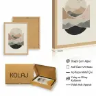 Monokrom Soyut Çiçek Siluet Siyah Çerçeveli 3lü Ahşap Tablo Seti