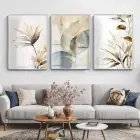 Çiçek Desenli Parıltılı Gümüş Metal Çerçeveli Cam Tablo