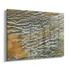 Doğal Taşlar Efektli Tekli Yatay Cam Tablo