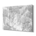 Gir ve Beyaz Tonlar Tekli Yatay Cam Tablo