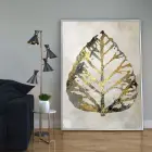 Gold Yaprak Detaylı Tekli Metal Çerçeveli Tablo