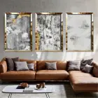 Gri ve Gold Tonlar Pleksi Tablo Seti