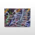 Karışık Renkler Soyut Desenli Tekli Yatay Cam Tablo