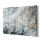 Karışık Renkler Soyut Desenli Tekli Yatay Cam Tablo