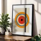 Dinamik Retro Desenler Siyah Çerçeveli 3lü Ahşap Tablo Seti