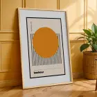 Bauhaus Geometrik Soyutlama Doğal Ahşap Çerçeveli 3lü Tablo Seti